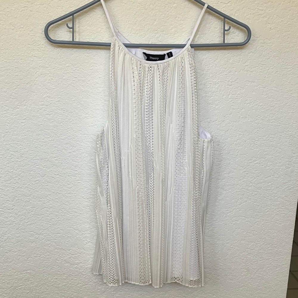 Theory White Lace Halter Camisole Top